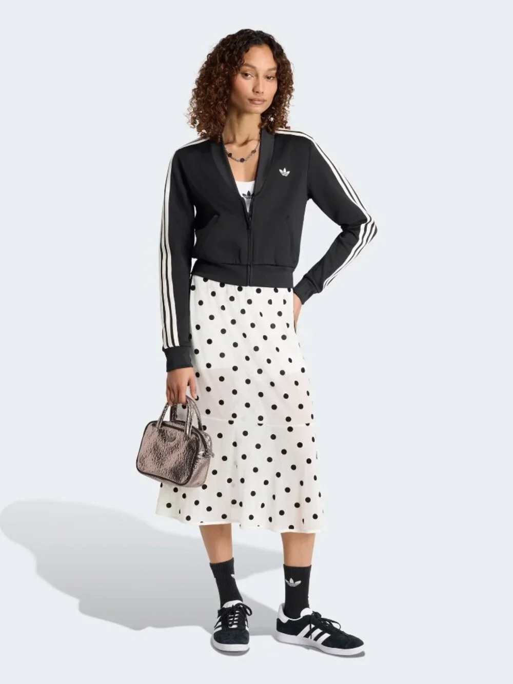 Adidas White Sheer Midi Skirt with Polka Dots NWT - Picture 6 of 6